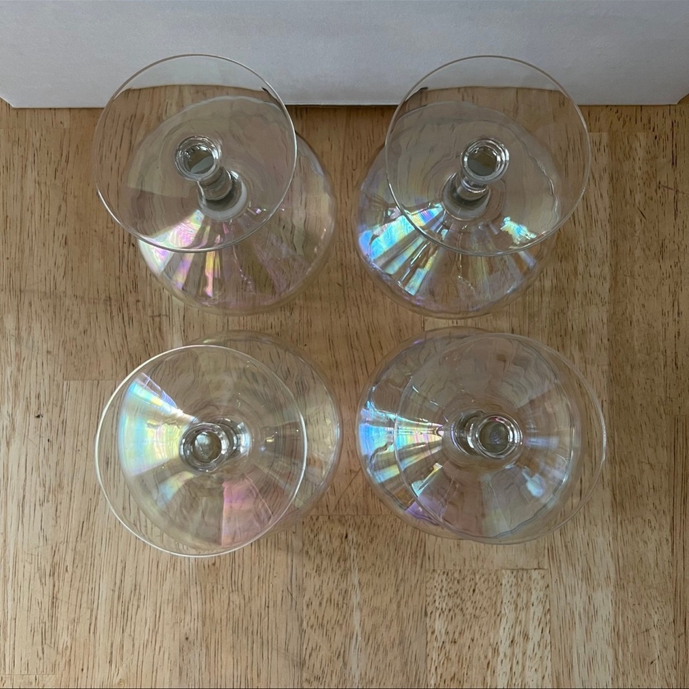 Vintage Iridescent Champagne Coupe Glasses - Picture 10 of 10